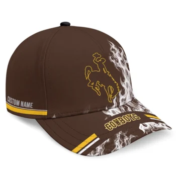 Wyoming Cowboys Cap - Custom Smoke Flames Brown