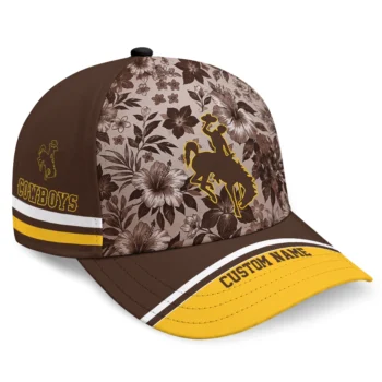 Wyoming Cowboys Cap - Custom Tropical Floral Brown