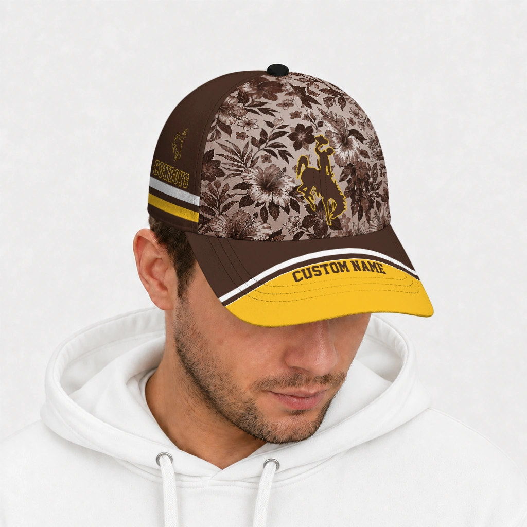 wyoming-cowboys-cap-custom-tropical-floral-brown-new-arrival.webp